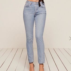 NEVER WORN REFORMATION high rise skinny jeans